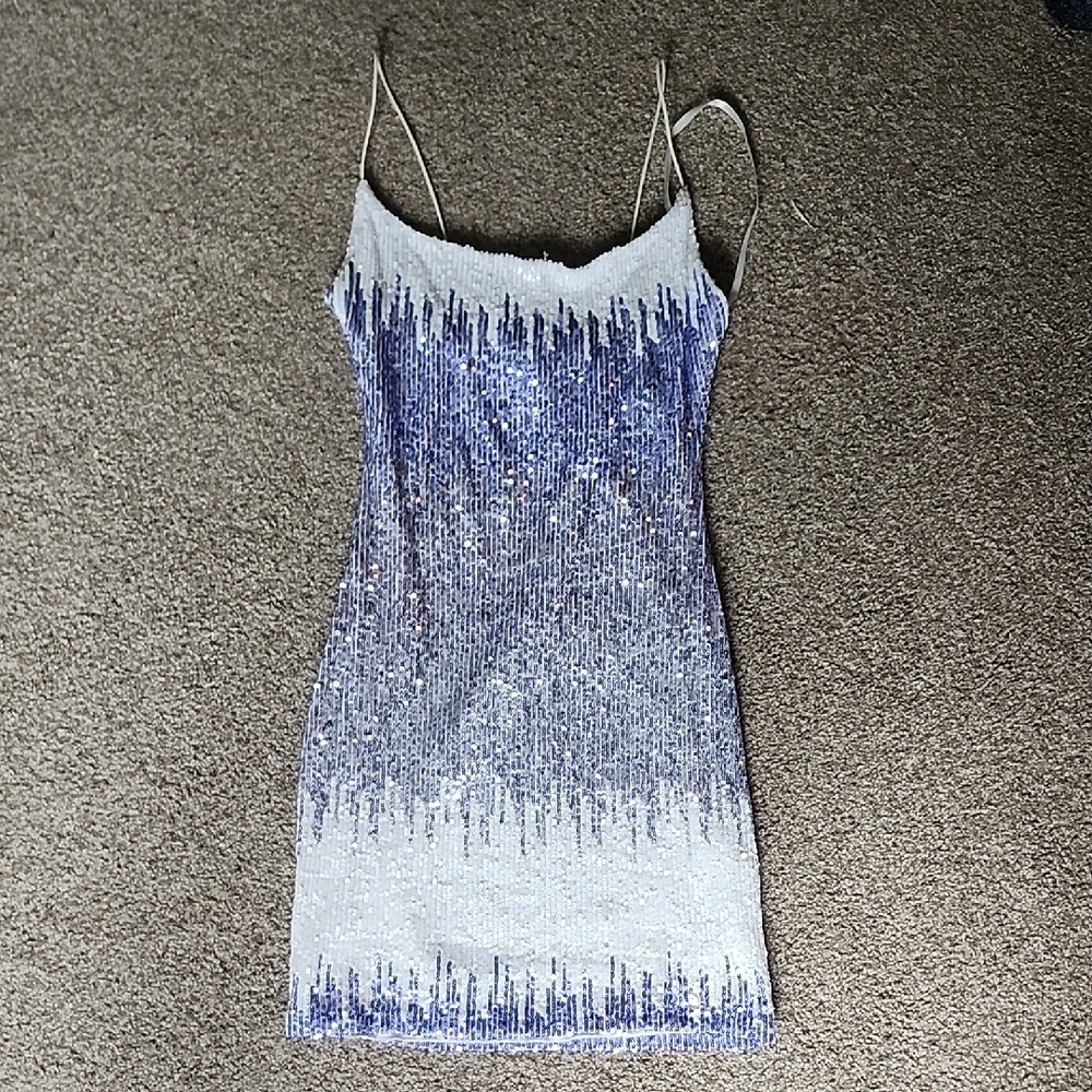 Purple And White Homecoming Dress